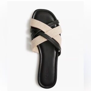 J Crew Factory Mixed crisscross slide sandals Size 8M